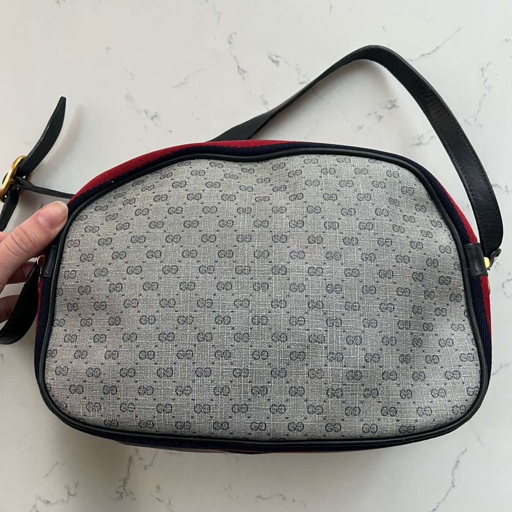 Vintage Gucci Crossbody Bag navy and red - Picture 2 of 6